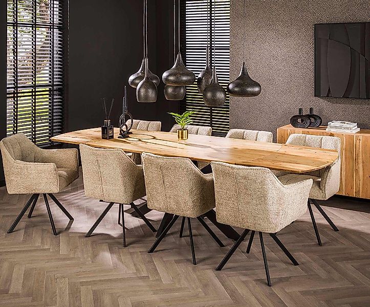 Maison ESTO Esstisch ESCANDI oval ausziehbar Esszimmertisch Akazie massiv n günstig online kaufen