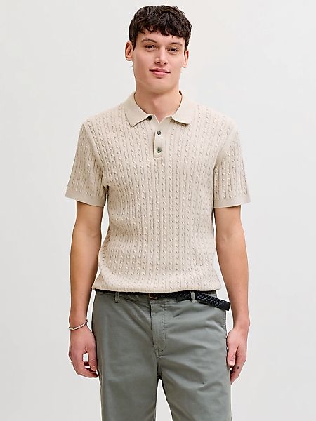 Jack & Jones Polokragenpullover "JJEEMIL KNIT CABLE POLO SS LN" mit Polokra günstig online kaufen