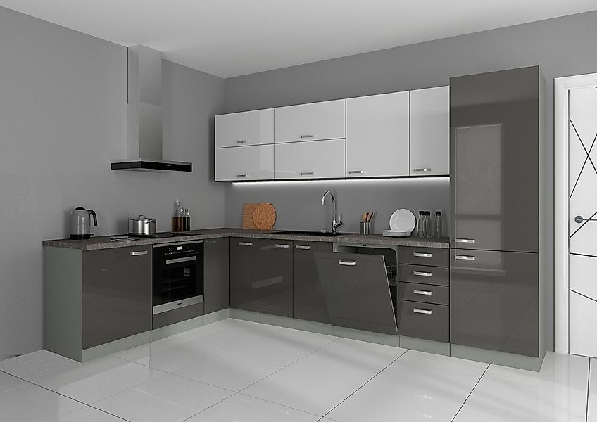 Küchen-Preisbombe Winkelküche Bianca Ecke IV 210x330 Küche Küchenzeile Eckk günstig online kaufen