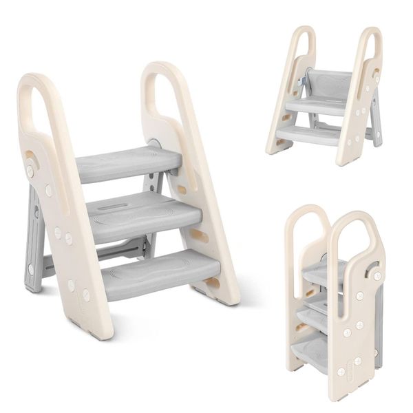 OUNUO Baby-Toilettensitz Baby-Toilettensitz klappbarer Hocker 3 günstig online kaufen