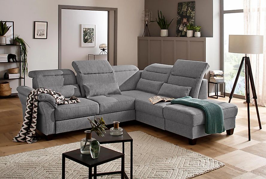 Home affaire Ecksofa »Solvei L-Form« wahlweise auch mit Kopfteilverstellung günstig online kaufen