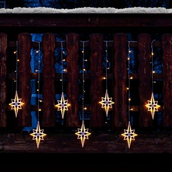 HI LED-Lichtervorhang LED Lichtervorhang mit Sternen ca. 135 x 95 cm günstig online kaufen