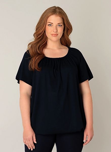 Base Level Curvy Ballonshirt "Yoni", mit gerafftem Rundhalsausschnitt günstig online kaufen
