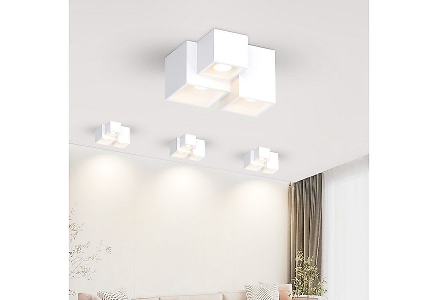 Nettlife Aufbauleuchte Weiß GU10 Eckig Aufbaustrahler 40W Gips Modern klein günstig online kaufen