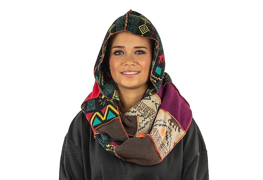 KUNST UND MAGIE Schlupfmütze Schalmütze Damen Kapuzenschal Loop Fleece Scha günstig online kaufen