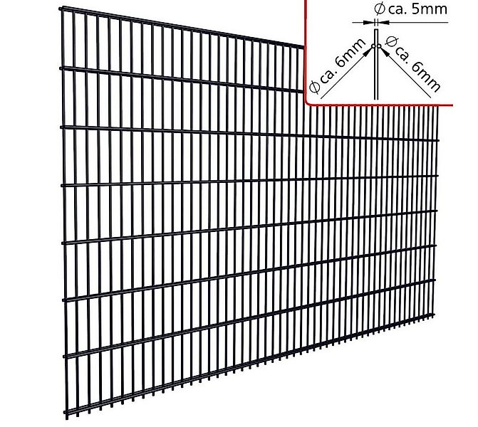 Fischer und Adamek Gartenzaun Doppelstabmattenzaun Element, (Höhe: 630 mm, günstig online kaufen