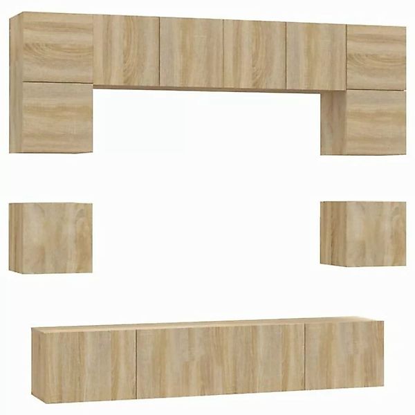 furnicato TV-Schrank 8-tlg. TV-Schrank-Set Sonoma-Eiche Holzwerkstoff (1-St günstig online kaufen