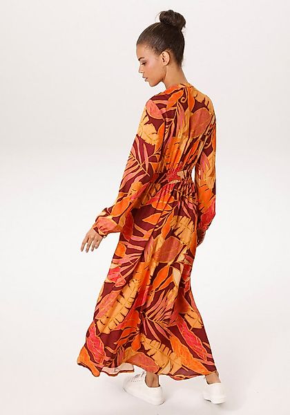 Aniston CASUAL Maxikleid mit farbenfrohen, grafischen Blättern bedruckt - N günstig online kaufen