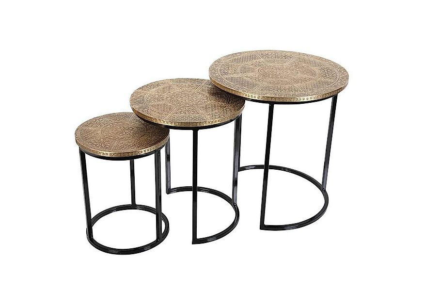 Casa Moro Satztisch Orientalische Satztische 3er Set Hanane Gold Schwarz ru günstig online kaufen