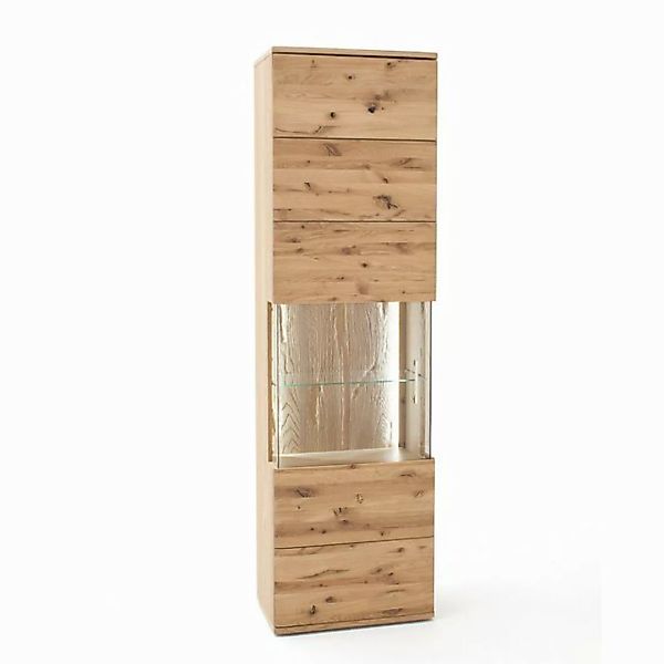 Empinio24 Vitrine Santa Fe Breite 60 cm, Eiche teilmassiv bianco, mit 3 Fac günstig online kaufen