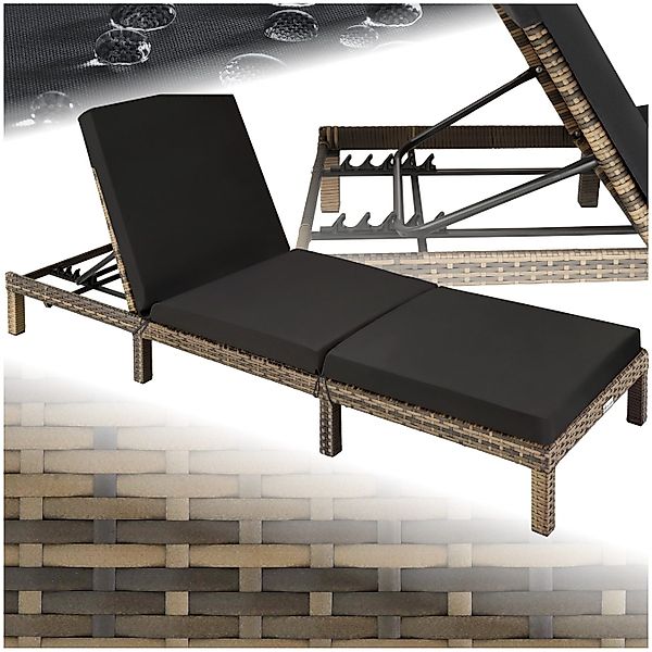 tectake Gartenliege Rattan Sonnenliege, 1 St., günstig online kaufen