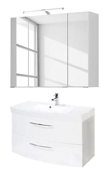 Waschtisch-Set 100 2 Auszügen Florida inkl LED Beleuchtung von Held Möbel W günstig online kaufen