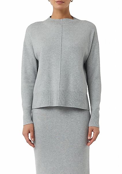 comma casual identity Rundhalspullover "mit Ziehrnaht", casual, Rundhals, s günstig online kaufen