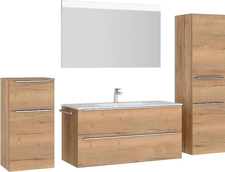 nobilia® Badmöbel-Set Levere, (4-St., vormontiert, mit günstig online kaufen