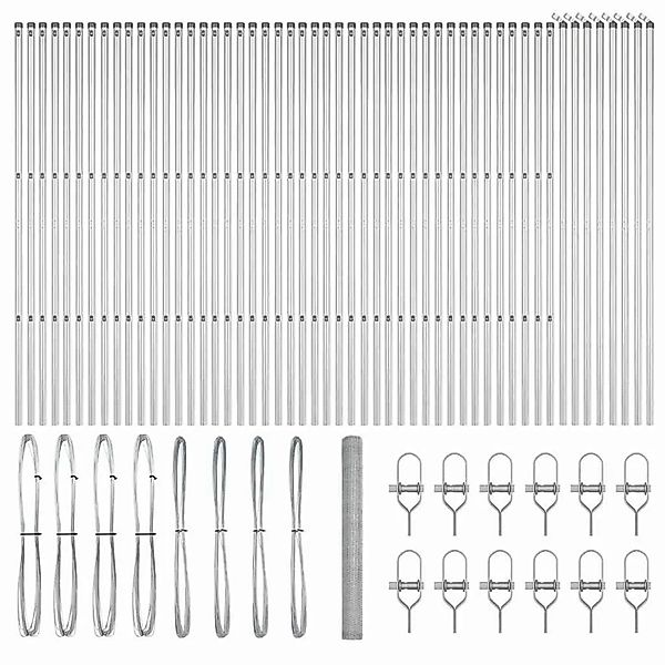 vidaXL Zaunpfosten Silber 100 x 1,5 m 25 mm Maschenweite Stahl 3353036 günstig online kaufen