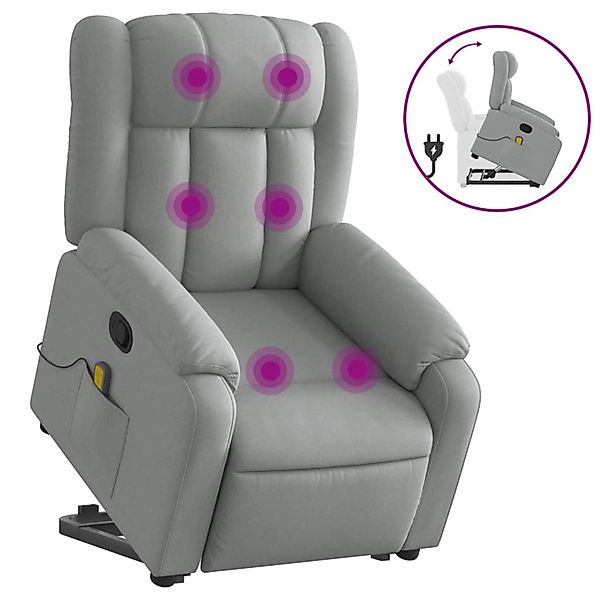 vidaXL Sessel Massagesessel mit Aufstehhilfe Hellgrau günstig online kaufen
