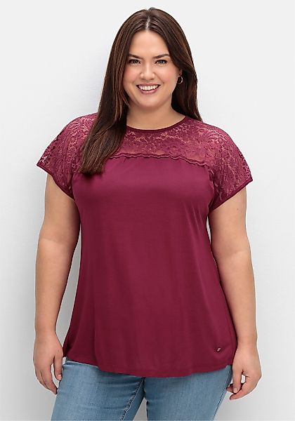 Sheego Spitzenshirt "Spitzenshirt" 1 Stk. tlg. günstig online kaufen