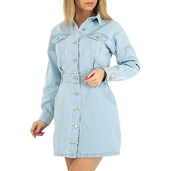 Ital-Design Sommerkleid Damen Freizeit Jeansstoff Sommerkleid günstig online kaufen