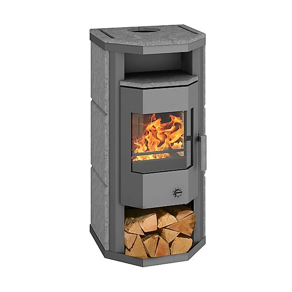Wamsler Thyra Kaminofen Naturstein Grau 6 kW mit Automatik günstig online kaufen