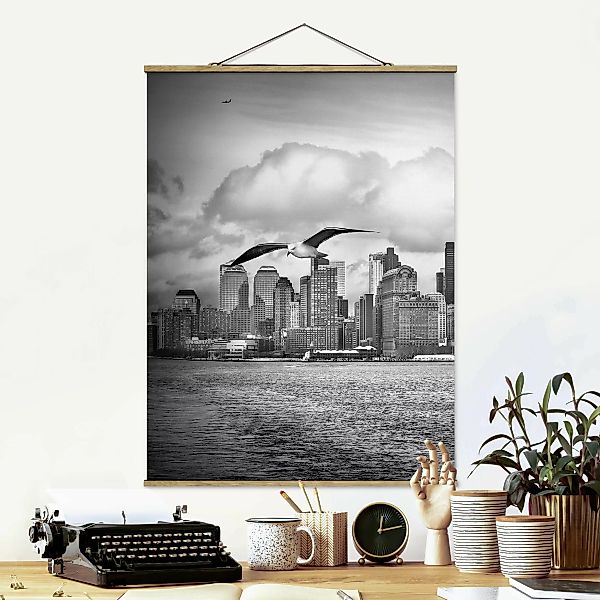 Stoffbild Architektur mit Posterleisten - Hochformat No.YK1 New York II günstig online kaufen