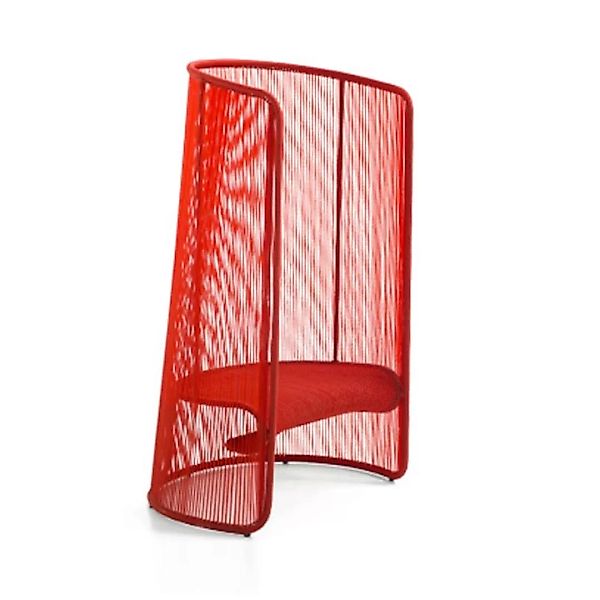 Moroso - Husk L Sessel - rot/handgeflochten/Gestell Stahl lackiert/BxHxT 10 günstig online kaufen