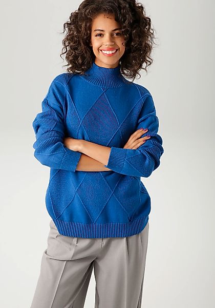 Aniston CASUAL Strickpullover im trendigen Rauten-Muster günstig online kaufen