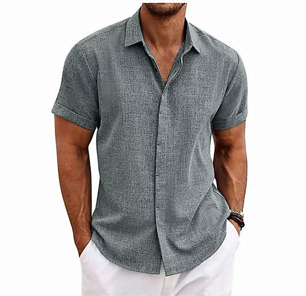 KIKI Sweatshirt Kurzarm-T-Shirts aus Leinen für Herren–Hemden aus Leinen–St günstig online kaufen