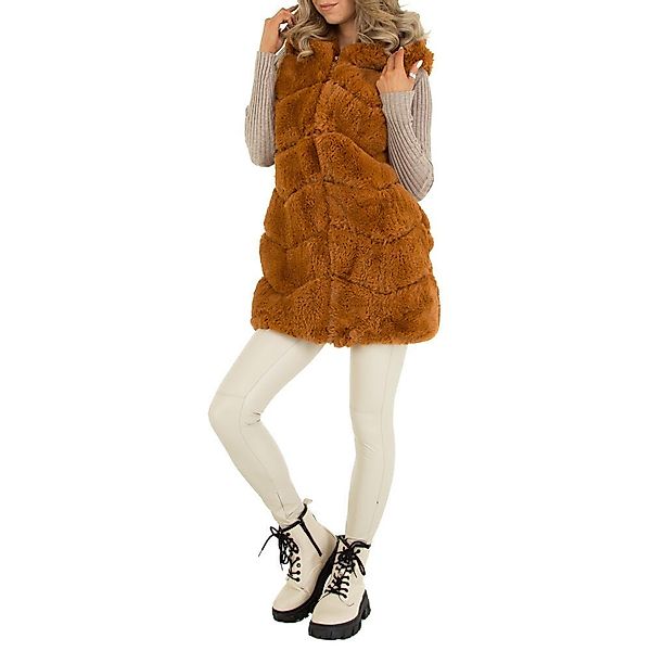 Ital-Design Fellimitatweste Damen Freizeit (87256460) Kapuze günstig online kaufen