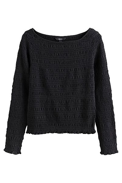 Next Langarmbluse Gerafftes Langarm-Oberteil mit U-Boot-Ausschnitt (1-tlg) günstig online kaufen