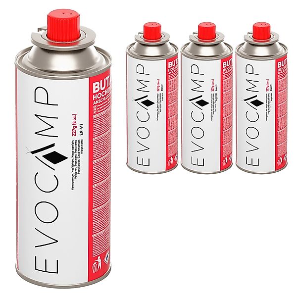 Evocamp Butan 4 Stück Gaskartusche 227g für Campingkocher Gasheizung und Un günstig online kaufen