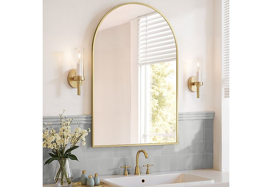 SONGMICS Wandspiegel, Aluminiumrahmen, 91 x 61 cm, mit Sicherheitsfolie, re günstig online kaufen