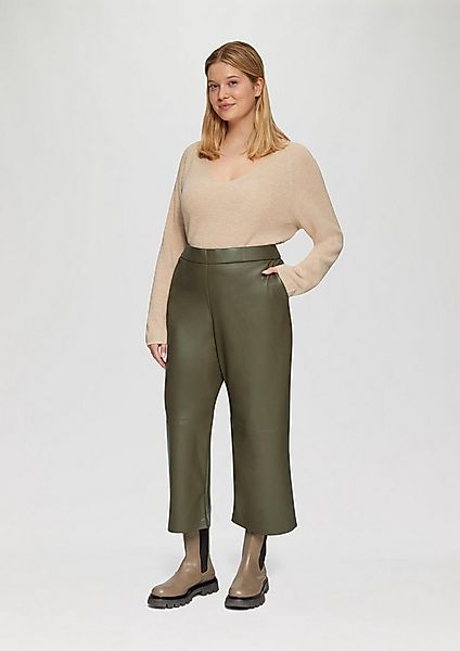 s.Oliver Culotte Hose Culotte aus Lederimitat mit Nahtdetails günstig online kaufen