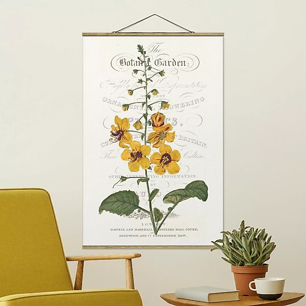 Stoffbild Blumen mit Posterleisten - Hochformat Botanisches Tableau - König günstig online kaufen