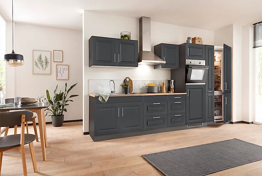 KOCHSTATION Küchenzeile »KS-Stockholm«, Breite 360 cm, mit hochwertigen MDF günstig online kaufen