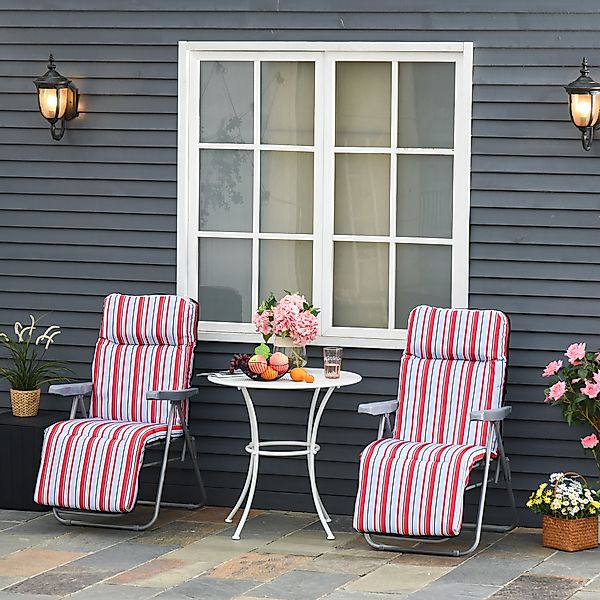 Outsunny Gartenliege Liegestuhl Set mit Kissen, günstig online kaufen