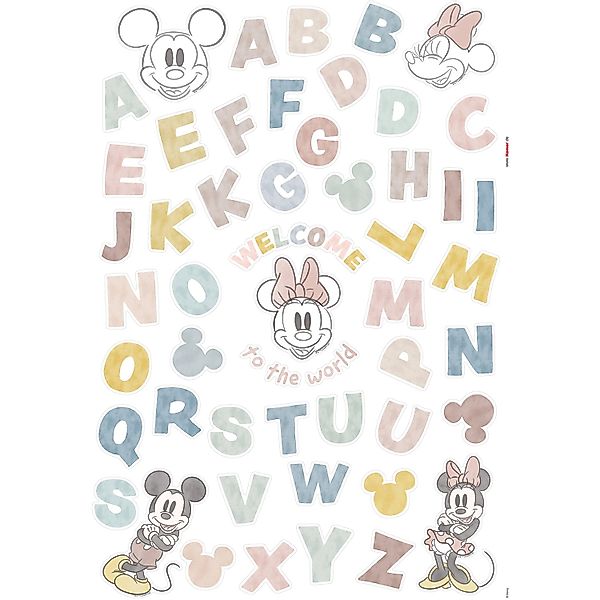 Komar Wandtattoo "Mickey Alphabet - Größe 50 x 70 cm" selbstklebend, Wandst günstig online kaufen
