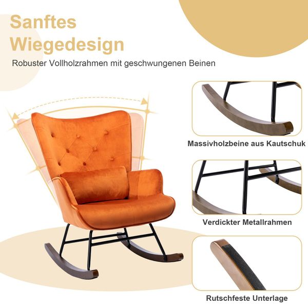 HomeMiYN Schaukelstuhl Schaukelstuhl Wohnzimmer Samt mit günstig online kaufen