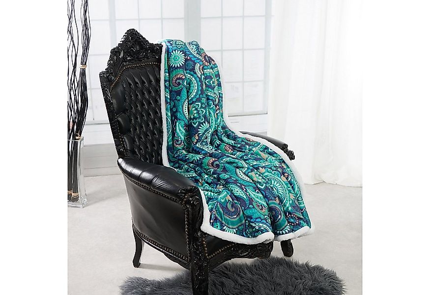 Wohndecke Paisley, HOME DREAM, 150 x 200 cm, edle farbbrillante Kuscheldeck günstig online kaufen