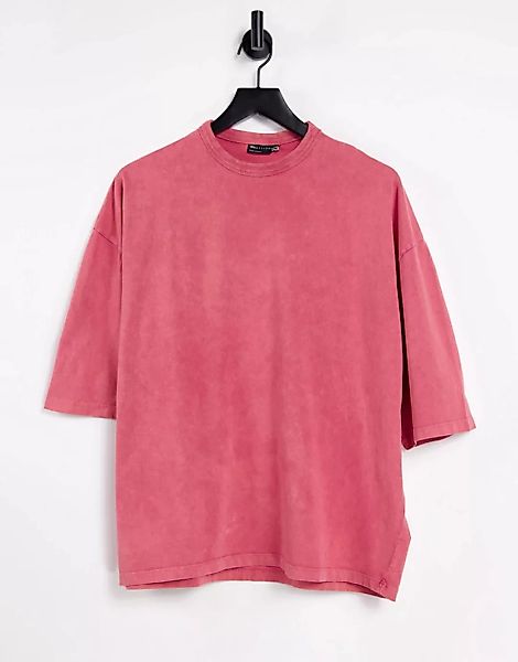 ASOS DESIGN – Oversize-T-Shirt mit halblangen Ärmeln aus schwerem Bio-Mater günstig online kaufen