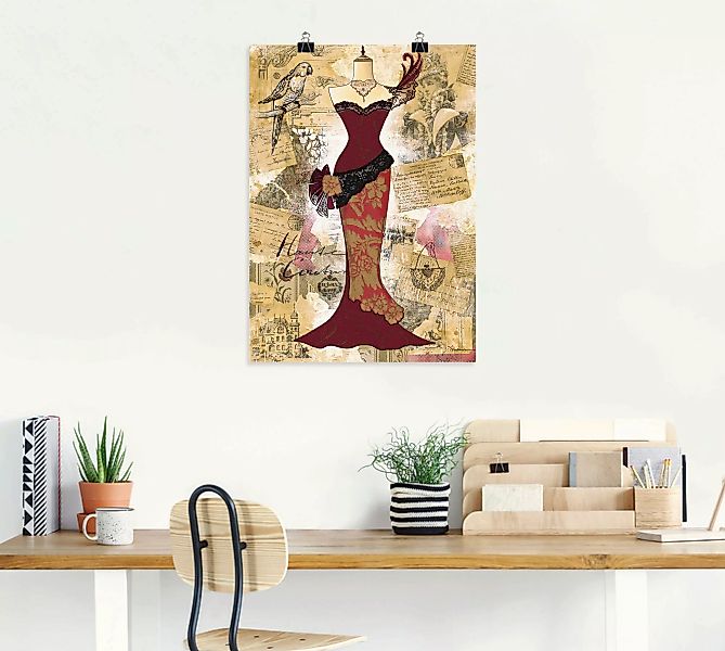Artland Wandbild "Antikes Kleid - Collage", Mode, (1 St.), als Alubild, Out günstig online kaufen