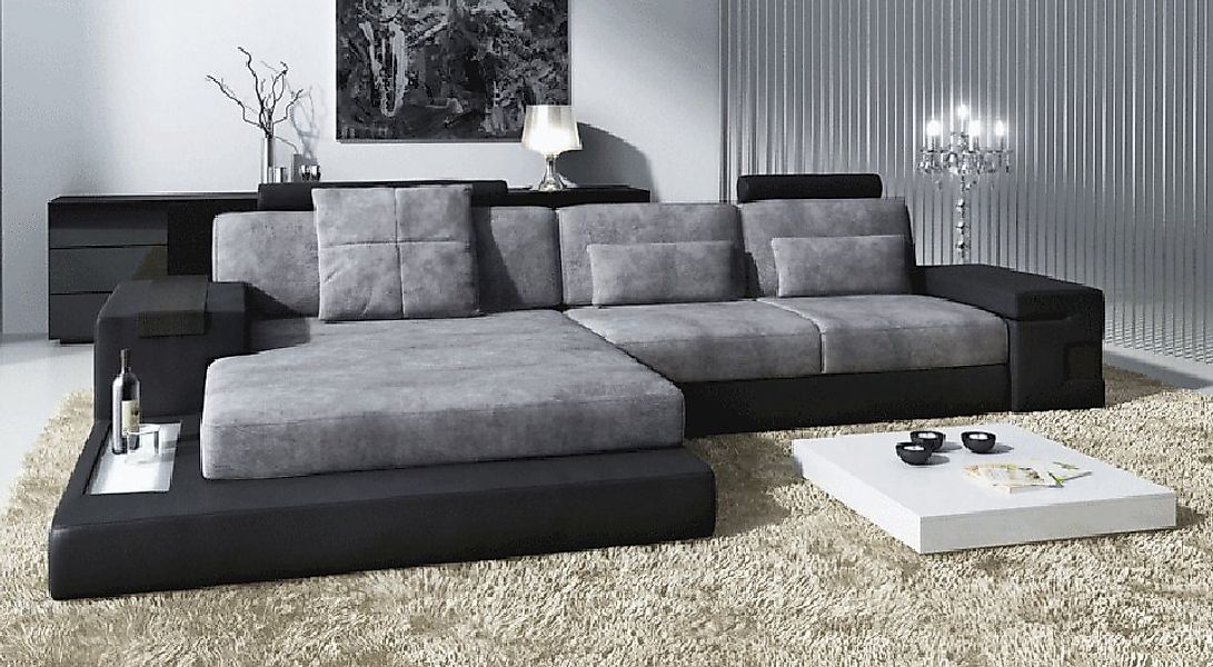 BULLHOFF Ecksofa Wohnlandschaft Ecksofa Leder/Stoff »HAMBURG III« von BULLH günstig online kaufen