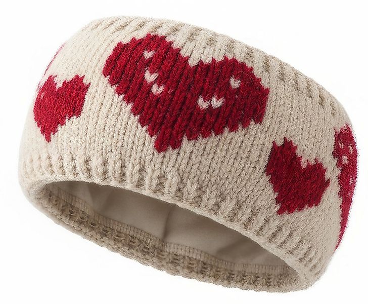 styleBREAKER Stirnband Strick Stirnband mit Herz Muster (1-St) günstig online kaufen