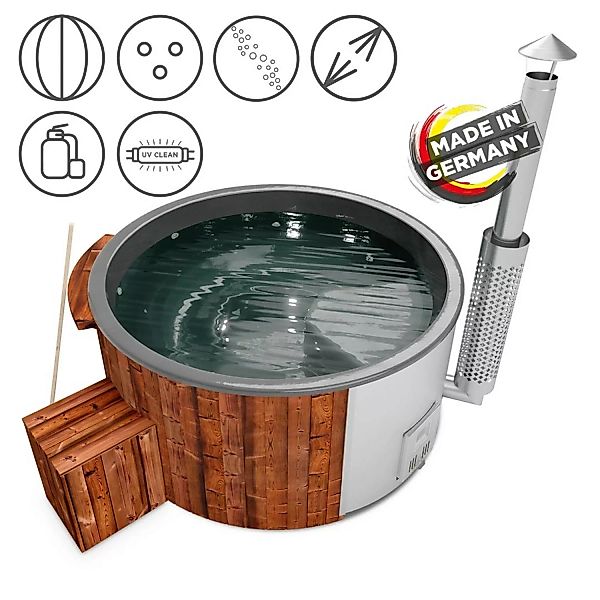 Holzklusiv Hot Tub Saphir 200 Thermoholz Spa Deluxe Clean UV Wanne Anthrazi günstig online kaufen