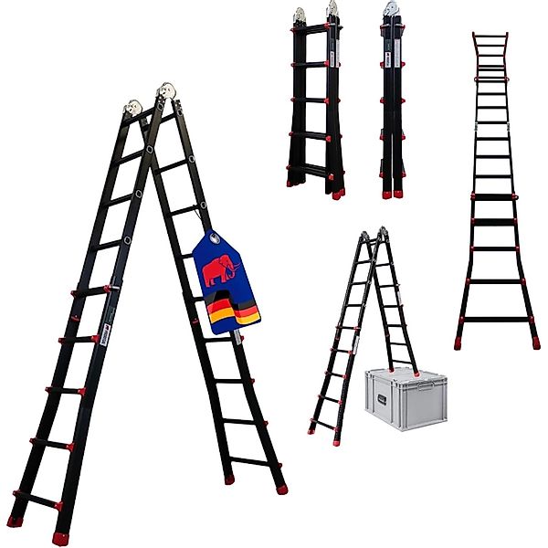 PROREGAL Sprossen-Mehrzweckleiter APOLLO 3-In-1 Aluminiumleiter 4x5 Sprosse günstig online kaufen