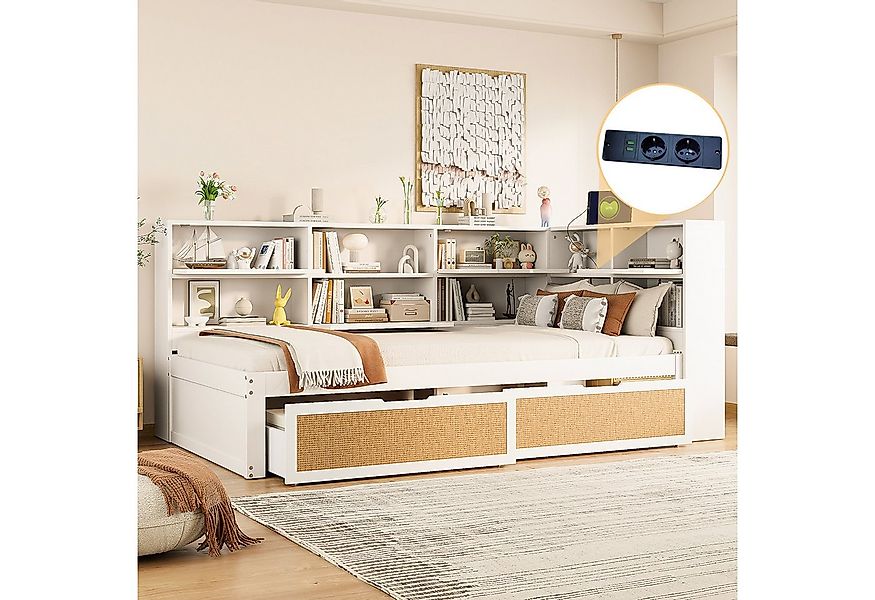 Merax Daybett mit USB-Ladeanschluss & Steckdosenfunktion (Kinderbett Jugend günstig online kaufen