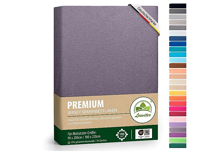 leevitex® Spannbettlaken Premium Spannbettlaken, 97% Mako-Jersey-Baumwolle günstig online kaufen