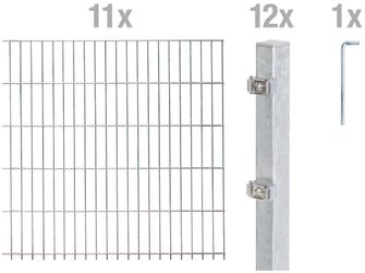 Alberts Doppelstabmattenzaun Grundset, (Set), Höhe: 80-160 günstig online kaufen
