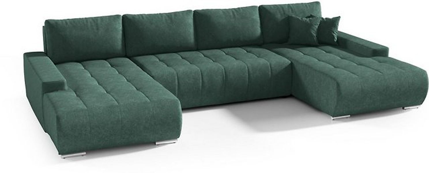 Compleo Ecksofa mit Schlaffunktion aus Velourstoff MONA, mit Bettkasten, U- günstig online kaufen