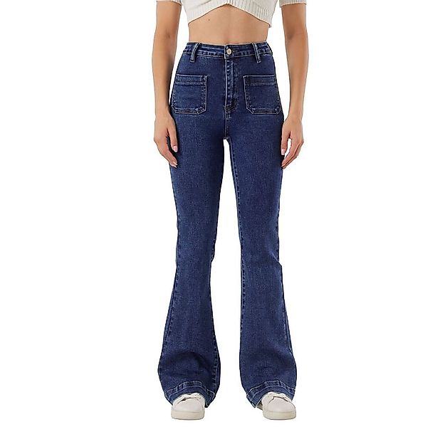 Ital-Design Bootcut-Jeans Flared Jeans mit Hoher Taille für Damen, Styled f günstig online kaufen