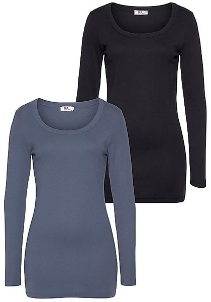 Flashlights Langarmshirt (2er-Pack) sehr figurbetonter Schnitt, Rundhalsaus günstig online kaufen